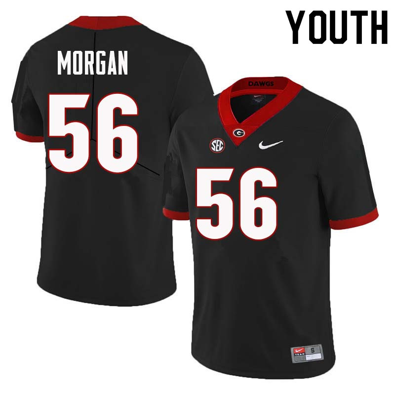 Georgia Bulldogs Youth Oren Morgan #56 Black Stitched College UGA Football Jersey 23HX011BF